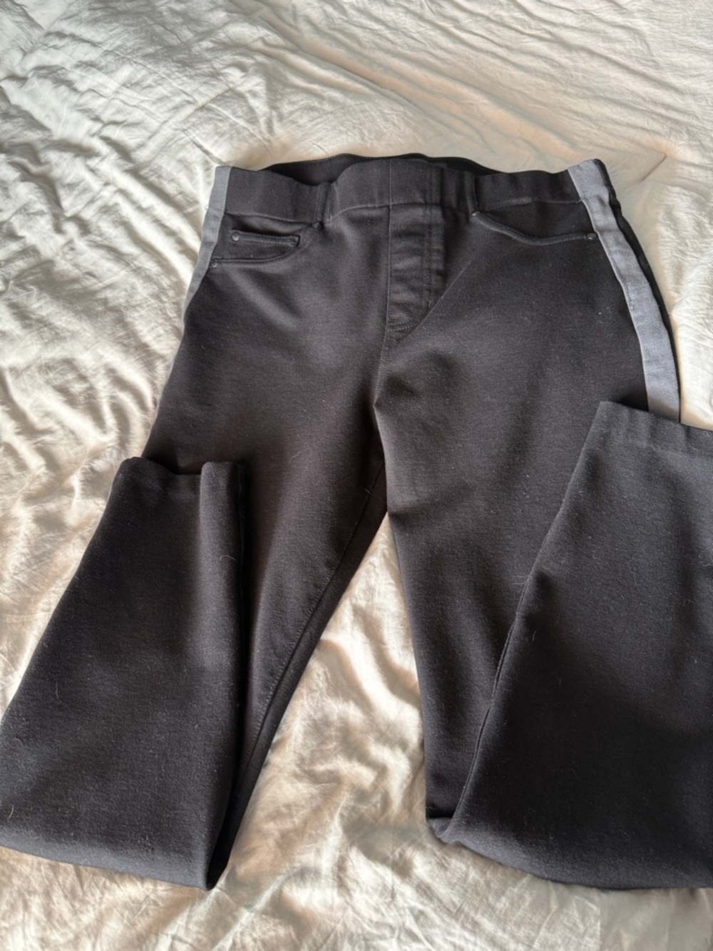 Liverpool Black stretch trousers  with Gray Side Stripe